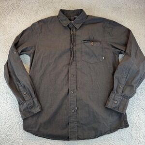 Element Mens Long Sleeve Black Button Up Shirt Size Medium Skate Surf